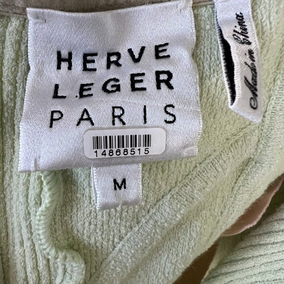 Herve Leger Mint Green Strapless Boucle Mini Dress $1,190 - Picture 11 of 14